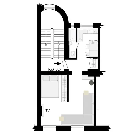 Apartment Midcentury Modern, Quiet, 40m With Bath
